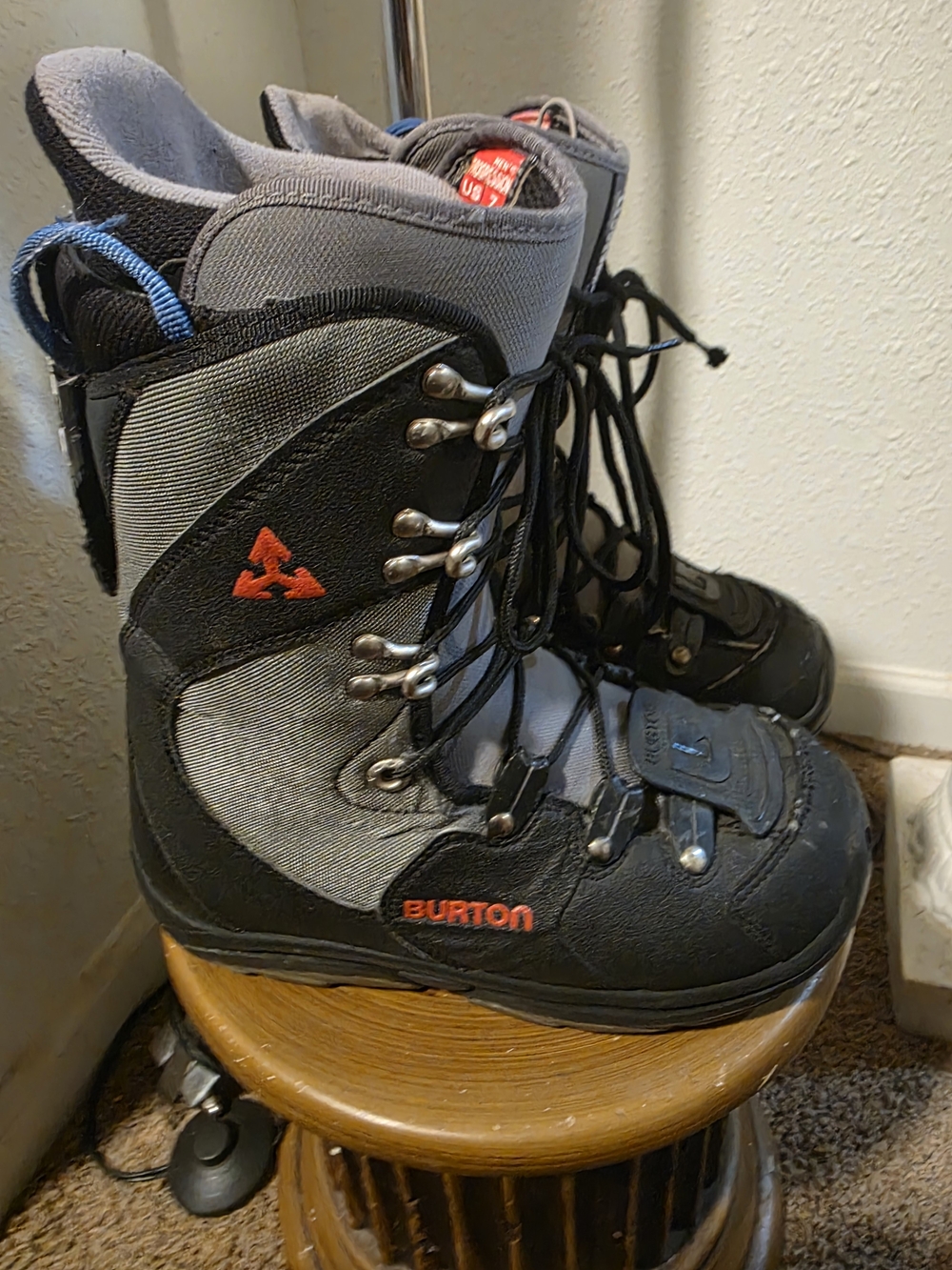 Burton Grey & Black Snowboard Boots with Orange Logo